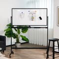 Miniatyrbillede 2 af 8: Dobbeltsidet Magnetisk Mobil Whiteboard, 120x60 cm, Sort