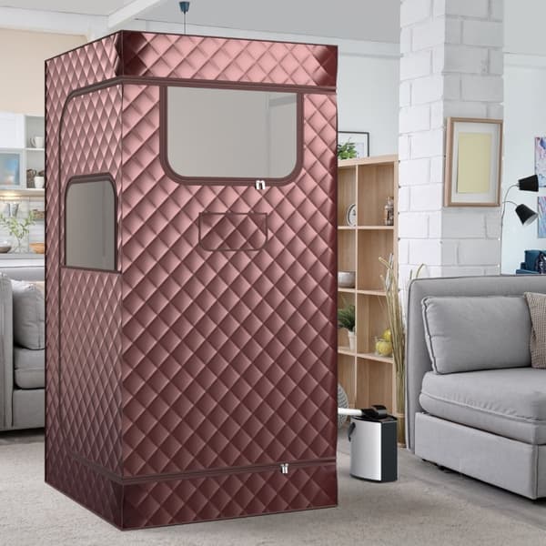 Transportabel Dampsauna, 91x91x183 cm, Sort