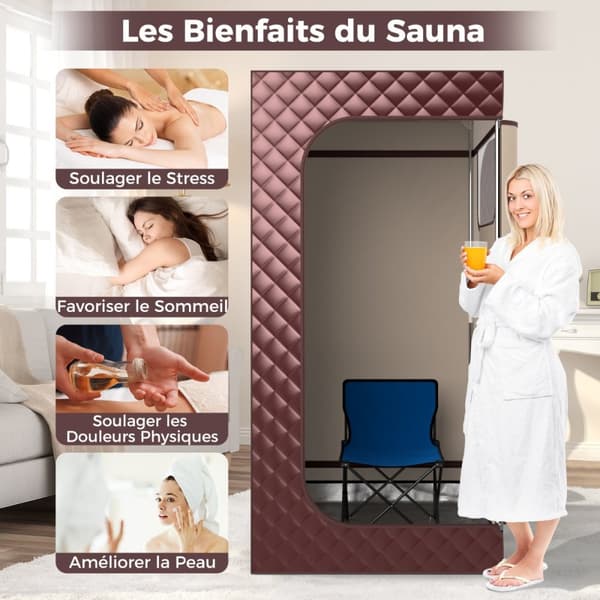 Transportabel Dampsauna, 91x91x183 cm, Sort