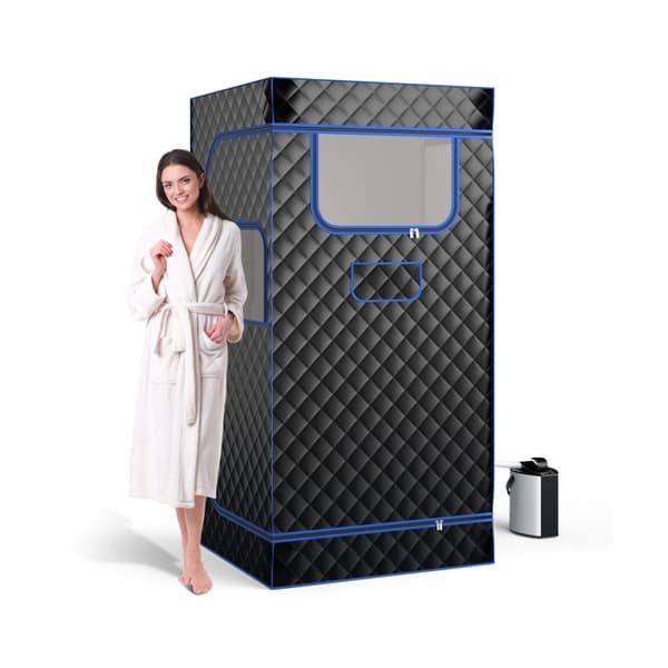 Transportabel dampsauna, 91x91x183 cm, Sort
