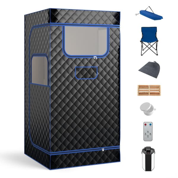 Transportabel dampsauna, 91x91x183 cm, Sort