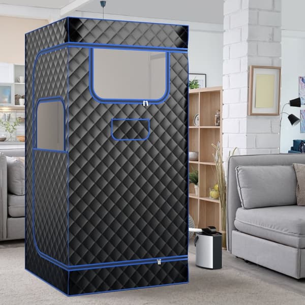 Transportabel dampsauna, 91x91x183 cm, Sort
