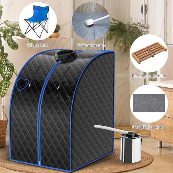 Dampsauna, 78x87x101 cm, Sort