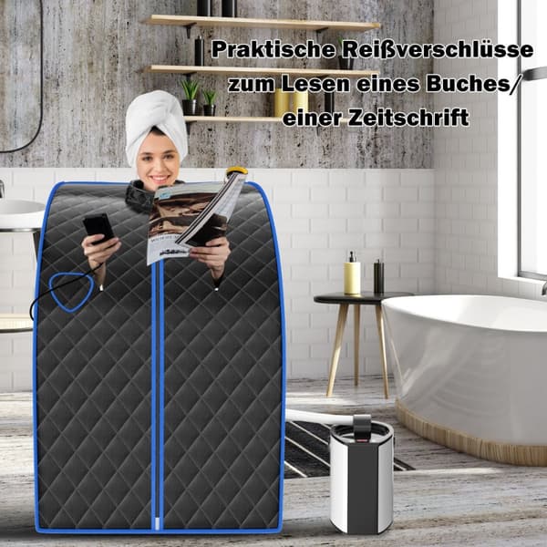 Dampsauna, 78x87x101 cm, Sort