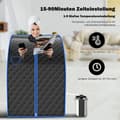 Miniatyrbillede 1 af 8: Dampsauna, 78x87x101 cm, Sort