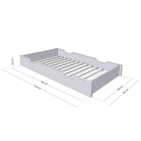 Sänglåda 80 x 160 BUDDY - ljusgrå