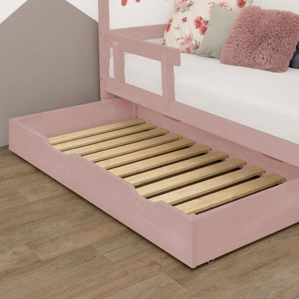 90 x 160 sänglåda med BUDDY sängbotten - pastellrosa
