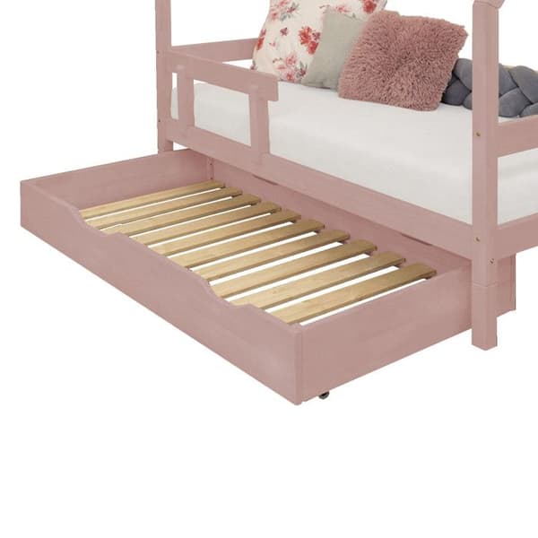 90 x 180 sänglåda med BUDDY sängbotten - pastellrosa