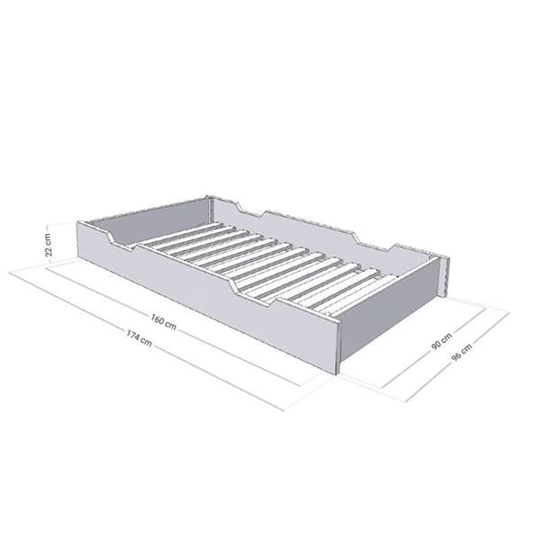 Sänglåda 90 x 180 BUDDY - salviagrön