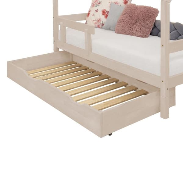 80 x 200 sänglåda med BUDDY sängbotten - beige