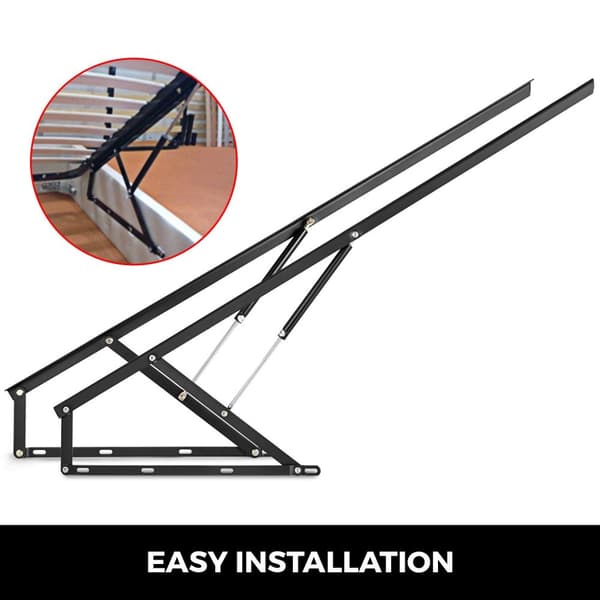 2st 5ft/152cm 120kg lastkapacitet hydraulisk sänglyft med premium pneumatisk stolpe, förtjockat fäste, lätt att montera