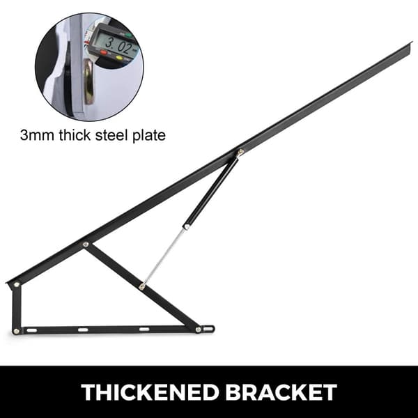 2st 5ft/152cm 120kg lastkapacitet hydraulisk sänglyft med premium pneumatisk stolpe, förtjockat fäste, lätt att montera
