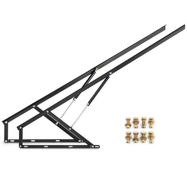 2st 5ft/152cm 120kg lastkapacitet hydraulisk sänglyft med premium pneumatisk stolpe, förtjockat fäste, lätt att montera
