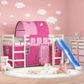Miniatyrbilde 1 av 11: vidaXL Gardiner for køyeseng med tunnel rosa polyester
