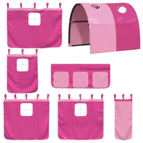 vidaXL gardiner med tunnel til højseng polyester pink