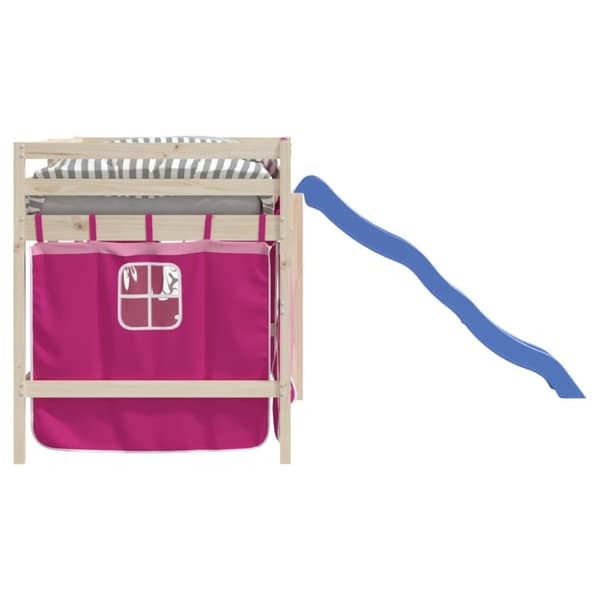 Gardiner för loftsäng rosa polyester