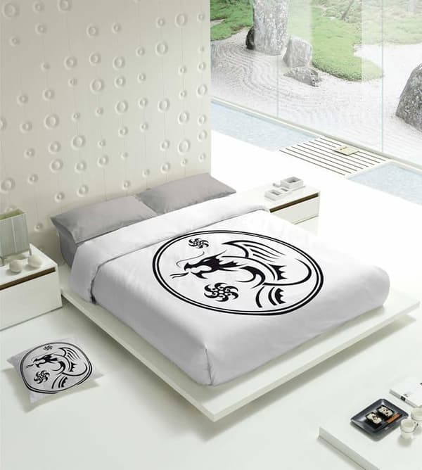 Tsuki sängkläder reservdel - 223875 - Påslakan 180 cm säng Vit/Svart