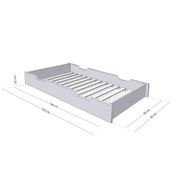 Sänglåda 90 x 160 med BUDDY boxspring - beige