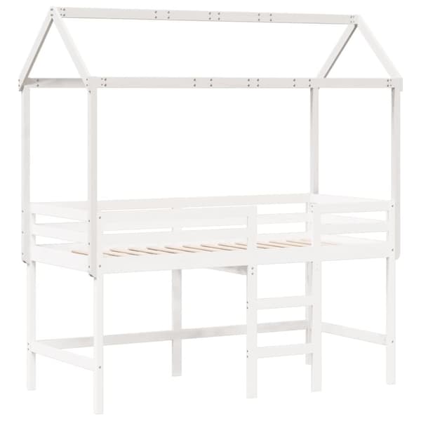 vidaXL stel til husseng 217x85,5x154 cm massivt fyrretræ hvid