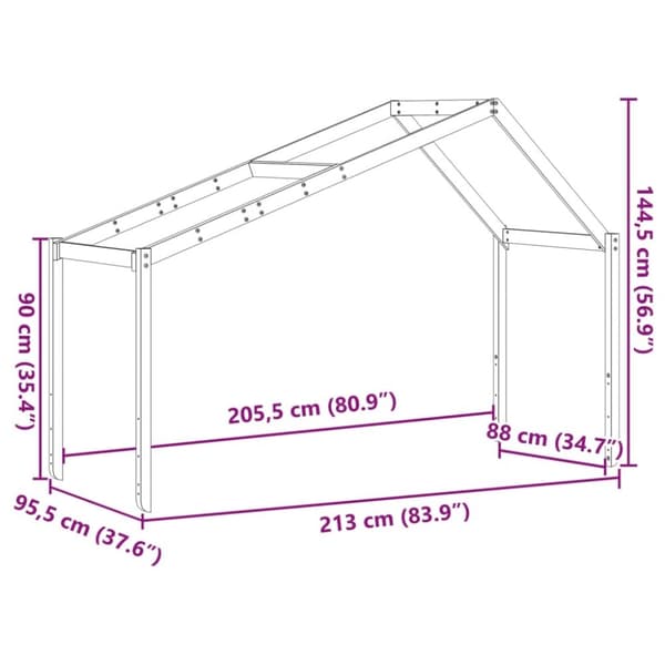 vidaXL stel til husseng 213x95,5x144,5 cm massivt fyrretræ gyldenbrun
