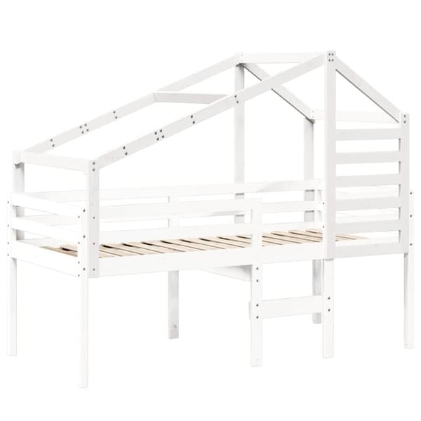 vidaXL Tak till barnsäng vit 198x97x113 cm massiv furu