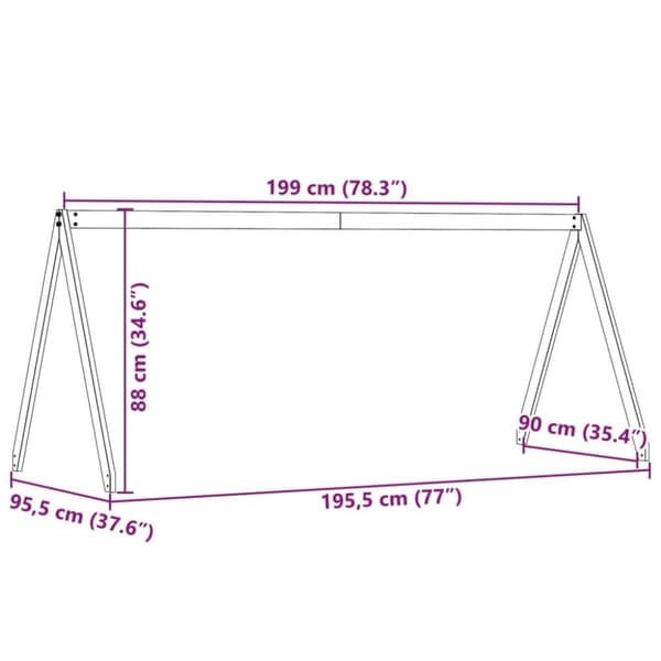 vidaXL stel til husseng 199x95,5x88 cm massivt fyrretræ hvid