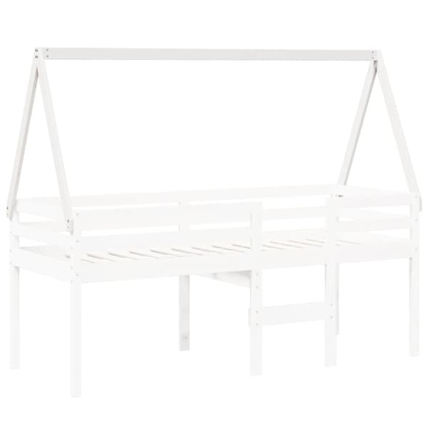 vidaXL stel til husseng 199x95,5x88 cm massivt fyrretræ hvid