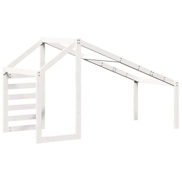 vidaXL Tak till barnsäng vit 188x97x113 cm massiv furu
