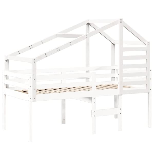 vidaXL Tak till barnsäng vit 188x97x113 cm massiv furu