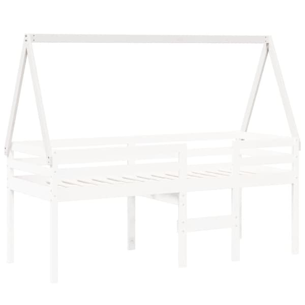 vidaXL Tak for barneseng hvit 209x95,5x88 cm heltre furu