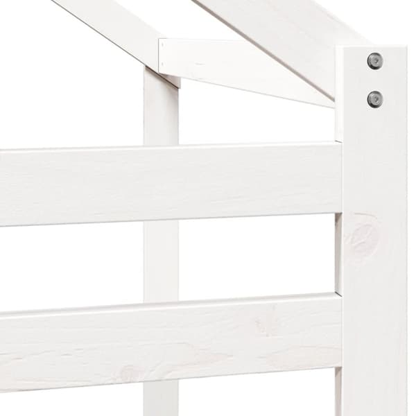 vidaXL stel til husseng 198x87x113 cm massivt fyrretræ hvid