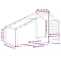Miniatyrbillede 8 af 9: vidaXL stel til husseng 198x87x113 cm massivt fyrretræ hvid