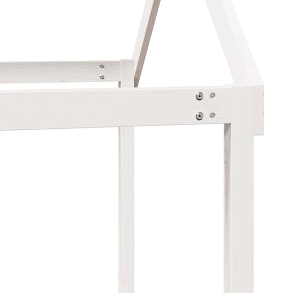 vidaXL Tak for barneseng hvit 217x95,5x159 cm heltre furu