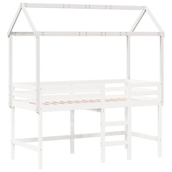 vidaXL Tak for barneseng hvit 217x95,5x159 cm heltre furu