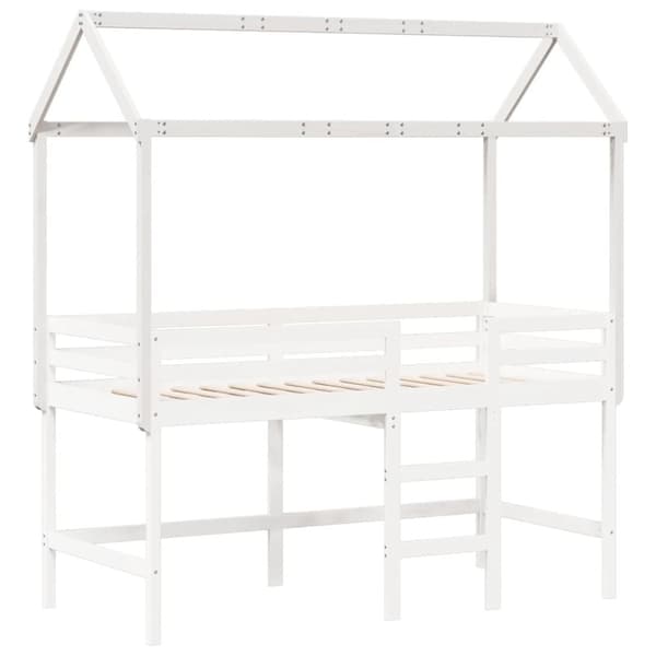 vidaXL Tak for barneseng hvit 207x95,5x159 cm heltre furu