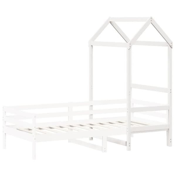 vidaXL stel til husseng 108x70x176,5 cm massivt fyrretræ hvid