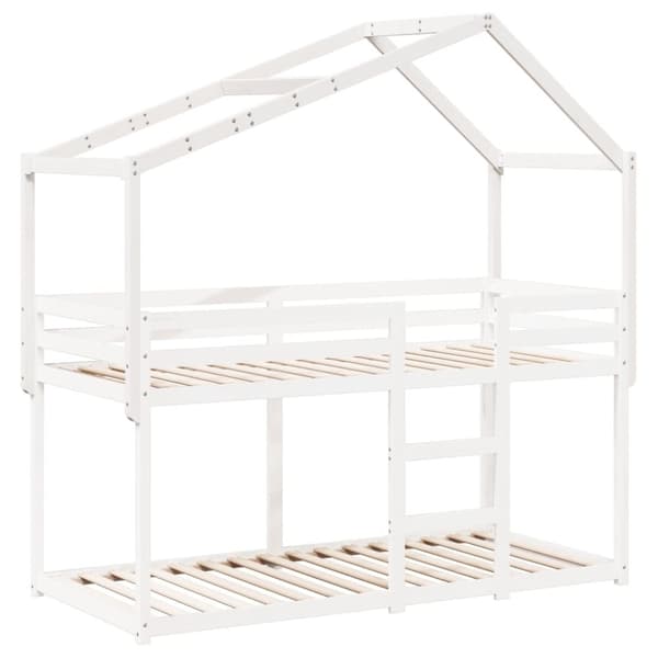vidaXL Tak for barneseng hvit 213x95,5x144,5 cm heltre furu