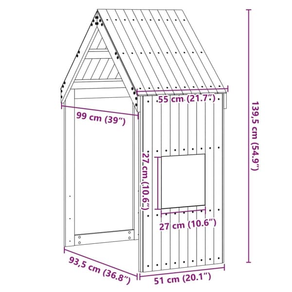 vidaXL stel til husseng 55x99x139,5 cm massivt fyrretræ