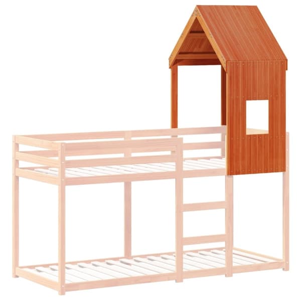 vidaXL Tak for barneseng voksbrun 60x89x134,5 cm heltre furu