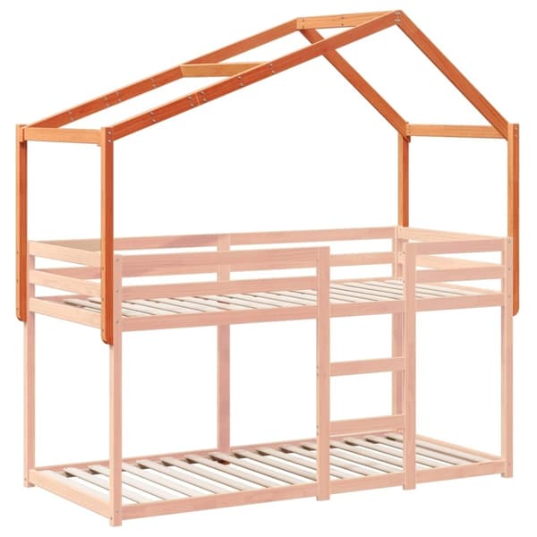vidaXL stel til husseng 203x95,5x142 cm massivt fyrretræ gyldenbrun