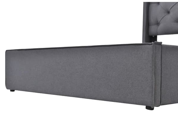 Hydraulisk dobbeltseng polstret seng, seng med metal lamelramme, moderne sengeramme med opbevaringsplads