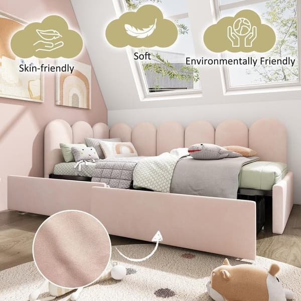 Enkeltseng med opbevaring, seng, fløjl, daybed, daybed, sovesofa med fjeder, ungdomsseng og voksenseng (uden madras)