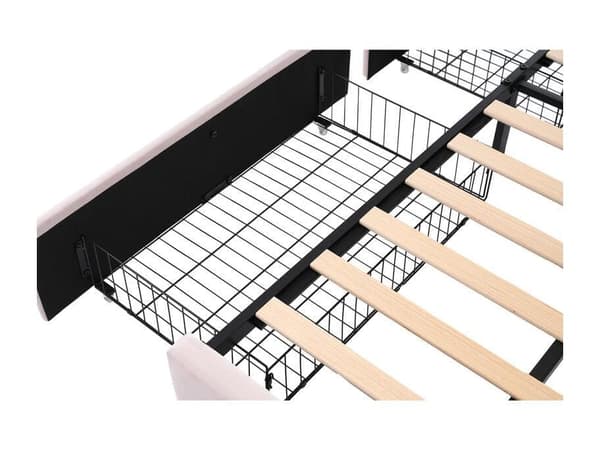 Enkeltseng med opbevaring, seng, fløjl, daybed, daybed, sovesofa med fjeder, ungdomsseng og voksenseng (uden madras)