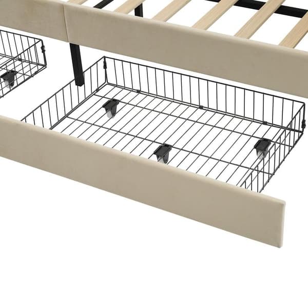 Pehmustettu sänky Päiväsänky Vuodesohva Säilytyssänky Sängyn runko lataustoiminnolla USB tyyppi C ja 2 laatikkoa (ilman patjaa)