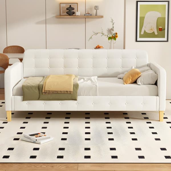 90*200cm bäddsoffa, dagbädd, knappspikdekoration, enkel och elegant