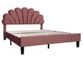 Miniatyrbillede 4 af 7: Polstret seng Sengeramme til børn med blomsterformet hovedgærde og lamelramme, Teen Girl Bed Velvet Fabric