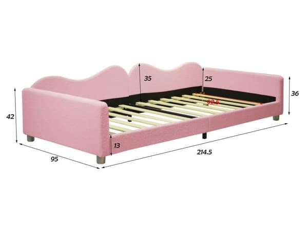 Baby seng Polstret seng 90*200cm, Sovesofa Seng Ramme Bamse Stof Multifunktionel Blød seng Ungdomsseng Gæsteseng