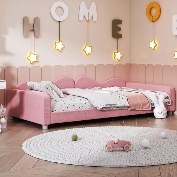 Baby seng Polstret seng 90*200cm, Sovesofa Seng Ramme Bamse Stof Multifunktionel Blød seng Ungdomsseng Gæsteseng