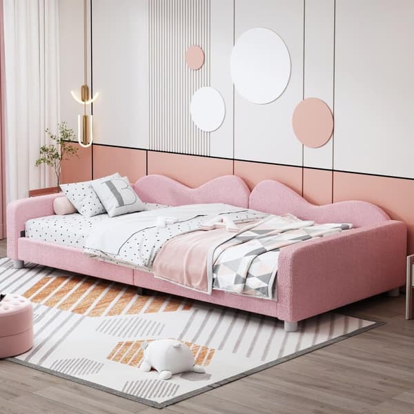 Baby seng Polstret seng 90*200cm, Sovesofa Seng Ramme Bamse Stof Multifunktionel Blød seng Ungdomsseng Gæsteseng