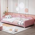 Miniatyrbillede 2 af 7: Baby seng Polstret seng 90*200cm, Sovesofa Seng Ramme Bamse Stof Multifunktionel Blød seng Ungdomsseng Gæsteseng